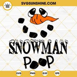 Snowman Poop SVG, Funny Snowman Toilet Paper Christmas SVG PNG DXF EPS Cut Files