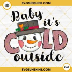 Snowman Face Baby It's Cold Outside PNG File Digital Download