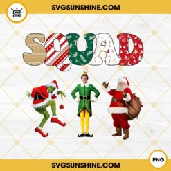 Squad Christmas Movie Characters PNG Design File