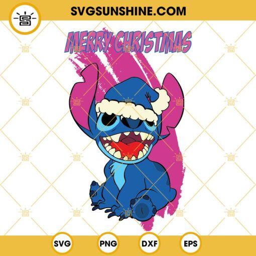 Stitch Merry Christmas SVG, Stitch And Lilo Merry Christmas SVG PNG DXF EPS Cut Files