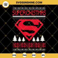 Super Man Ugly Christmas Design SVG, Super Man Christmas SVG PNG DXF EPS Cut Files