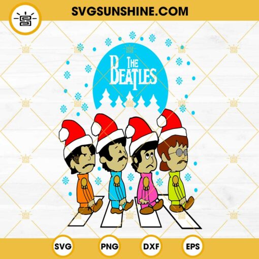 The Beatles Christmas SVG, The Beatles Santa Claus Merry Christmas SVG PNG DXF EPS Cut Files