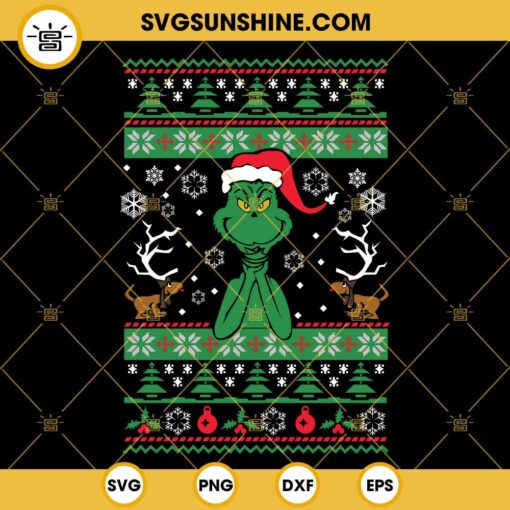The Grinch Ugly Christmas Design SVG, Grinch Christmas SVG PNG DXF EPS Cut Files
