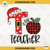 Tis For Teacher Christmas PNG, Buffalo Plaid Apple PNG, Teacher Christmas PNG File Digital Download