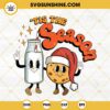 Tis The Season Christmas Milk and Cookies Svg, Cute Christmas Svg, Retro Christmas Cookies & Milk Svg Cut Files