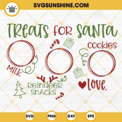 Treats For Santa SVG, Cookies For Santa Tray SVG, Cookies For Santa Plate SVG, Dear Santa Tray SVG