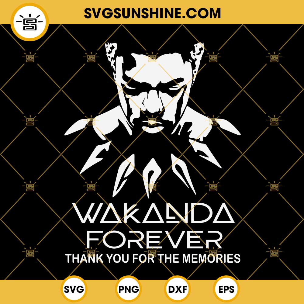 Wakanda Forever Thank You For The Memories SVG, Black Panther SVG, Chadwick Boseman SVG, Wakanda SVG