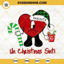Bad Bunny Heart Christmas SVG, Un Christmas Sinti SVG, Bad Bunny Bebesota Christmas SVG