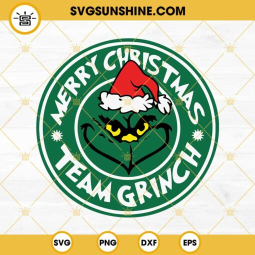 Merry Christmas Team Grinch SVG PNG DXF EPS Cricut Silhouette Vector Clipart