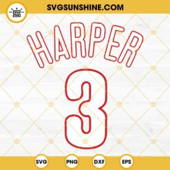 Bryce Harper 3 SVG, Philadelphia Phillies Baseball SVG PNG DXF EPS Vector Clipart
