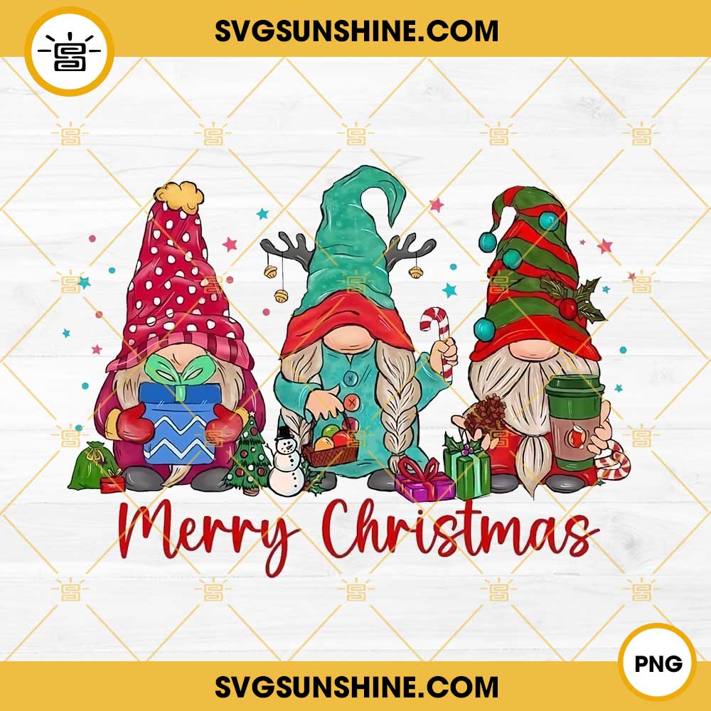 Gnomes Merry Christmas PNG, Gnome Christmas Design PNG