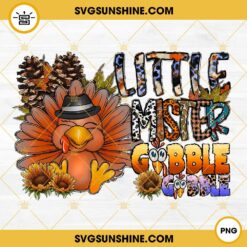Little Mister Gobble Gobble PNG, Thanksgiving Turkey PNG File Digital Download
