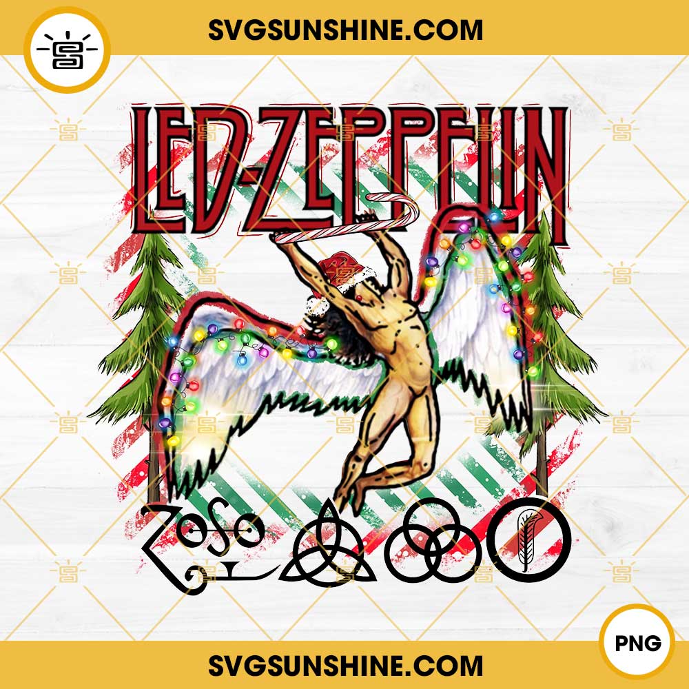 Led Zeppelin Christmas PNG, Led Zeppelin Rock Band Merry Christmas PNG