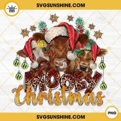 Mooey Christmas PNG, Cow Santa Hat Merry Christmas PNG