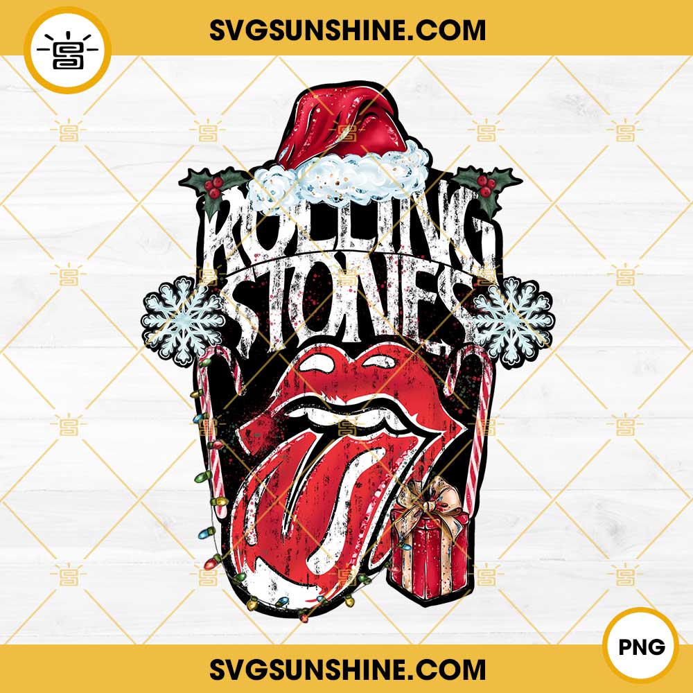 The Rolling Stones Christmas PNG, The Rolling Stones Rock Band Merry Christmas PNG