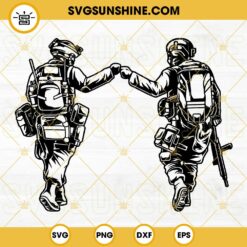 Soldiers Fist Bump SVG, Soldier Veterans Day SVG PNG DXF EPS Cut Files