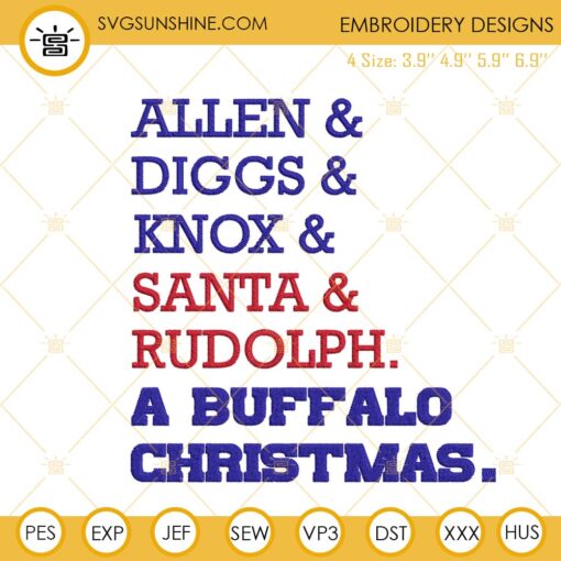 A Buffalo Christmas Embroidery Designs, Buffalo Bills Embroidery  Files