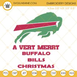 A Very Merry Buffalo Bills Christmas Embroidery Design