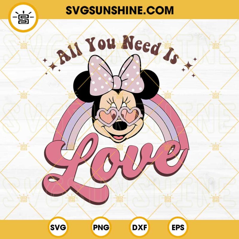 Valentines Minnie Mouse Sunglasses Heart SVG, Be Mine SVG, Love More