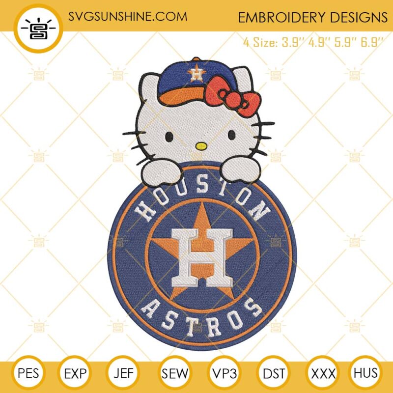 Hello Kitty Houston Astros Embroidery Design File