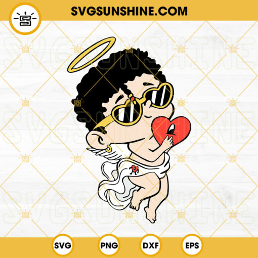 Baby Benito Angel SVG, Bad Bunny Heart SVG, Bad Bunny Cupid Valentine SVG
