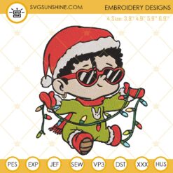 Baby Benito Christmas Embroidery Design, Bad Bunny Embroidery Machine Files