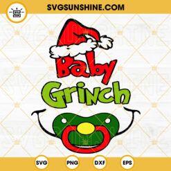 Baby Grinch SVG, Grinch Face SVG, Christmas SVG PNG DXF EPS Files For Cricut