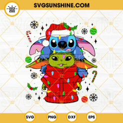 Baby Yoda And Stitch Christmas SVG, Disneyworld Family Christmas SVG, Stitch Christmas SVG, Star Wars Christmas SVG