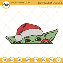 Baby Yoda Christmas Embroidery Design File