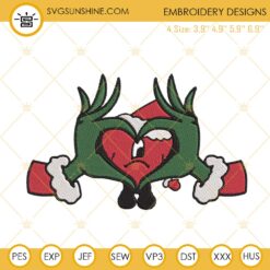 Bad Bunny Heart Grinch Hand Embroidery Design File