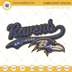 Baltimore Ravens Embroidery Designs
