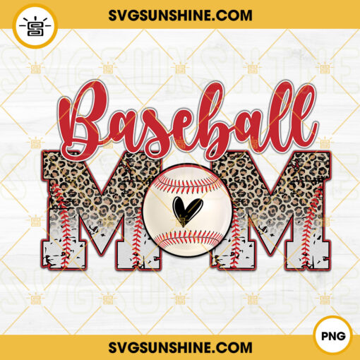 Baseball Mom PNG, Leopard PNG, Sports Mom PNG, Mothers Day PNG, Family Baseball PNG, Baseball Lover PNG Sublimation