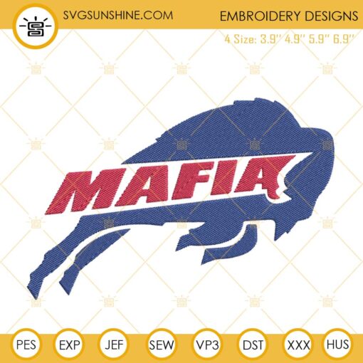 Bills Mafia Embroidery Design, Buffalo Bills Machine Embroidery Download