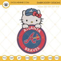 Hello Kitty Atlanta Braves Embroidery Design Files