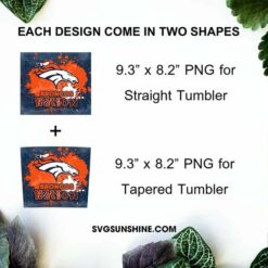 Broncos Nation Tumbler Wrap PNG, Denver Broncos 20oz Skinny Tumbler PNG Sublimation File Digital Download