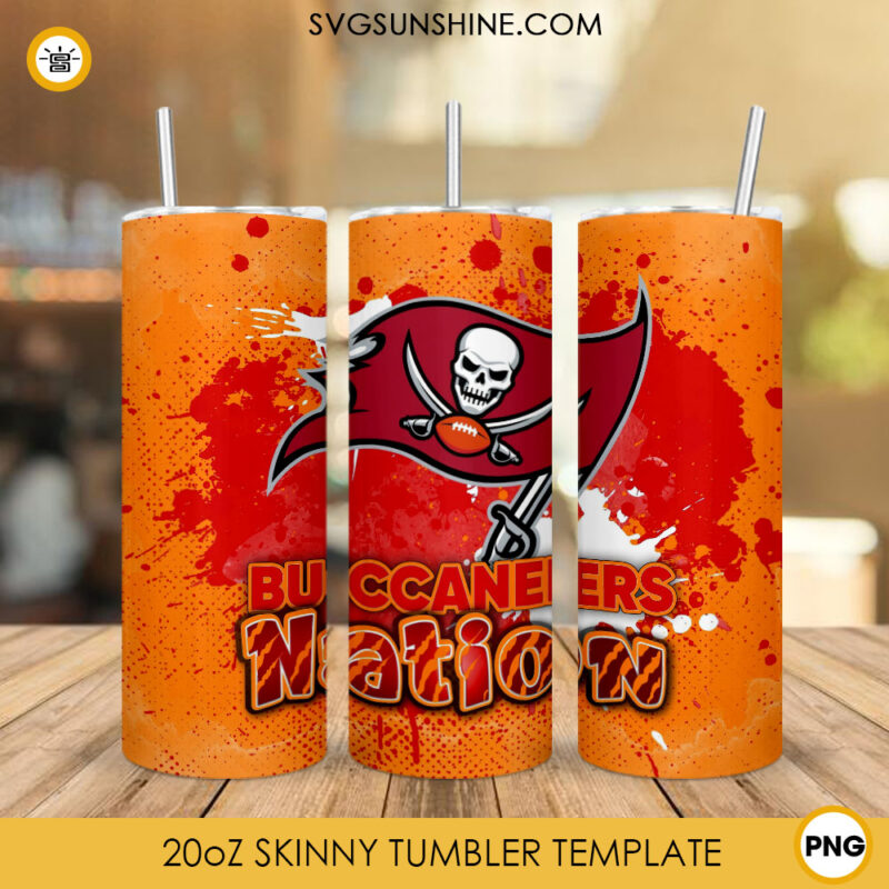 Buccaneers Nation Tumbler Wrap PNG, Tampa Bay Buccaneers 20oz Skinny ...