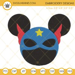 Captain America Mickey Mouse Head Embroidery Design Files
