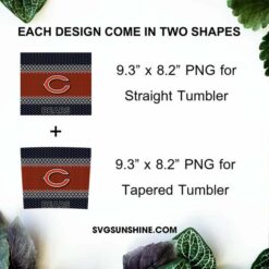 Chicago Bears Christmas 20oz Skinny Tumbler PNG, NFL Team Football Chicago Bears Ugly Sweater Tumbler PNG File Digital Download