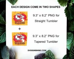 Chiefs Nation Tumbler Wrap PNG, Kansas City Chiefs 20oz Skinny Tumbler PNG Sublimation File Digital Download
