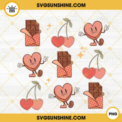 Chocolate Valentine's Day PNG, Candy Hearts PNG, Retro Valentine PNG