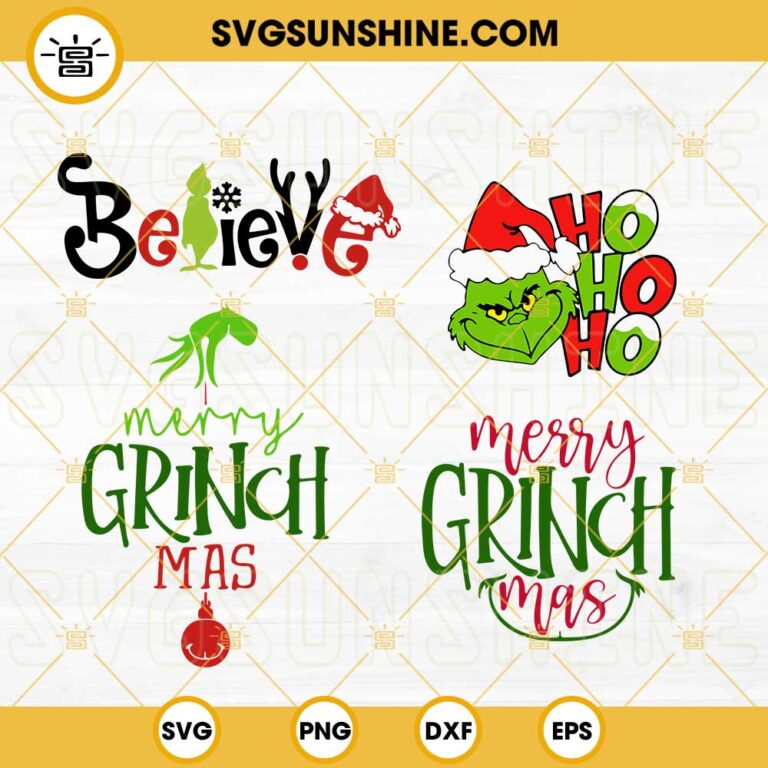 Christmas Grinch Bundle SVG, Believe Christmas SVG, Grinch Hohoho SVG ...