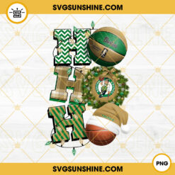 Christmas Ho Ho Ho Boston Celtics PNG, NBA Basketball Team Celtics Christmas Ornament PNG Designs