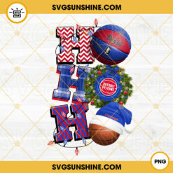 Christmas Ho Ho Ho Detroit Pistons PNG, NBA Basketball Team Pistons Christmas Ornament PNG Designs