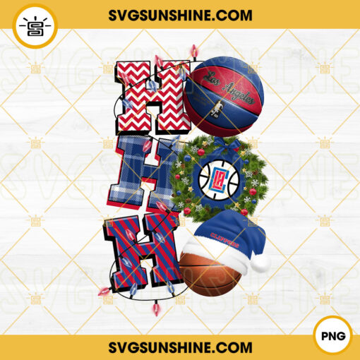 Christmas Ho Ho Ho Los Angeles Clippers PNG, NBA Basketball Team Clippers Christmas Ornament PNG Designs