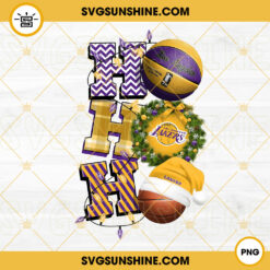 Christmas Ho Ho Ho Los Angeles Lakers PNG, NBA Basketball Team Lakers Christmas Ornament PNG Designs