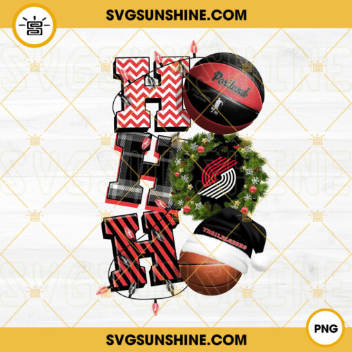 Christmas Ho Ho Ho Portland Trail Blazers PNG, NBA Basketball Team Blazers Christmas Ornament PNG Designs
