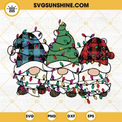 Gnome Christmas Lights SVG PNG DXF EPS Digital Download