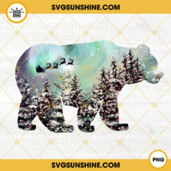 Christmas Northern Lights Bear PNG, Christmas Bear Sublimation Design, Christmas Bear PNG, Christmas PNG