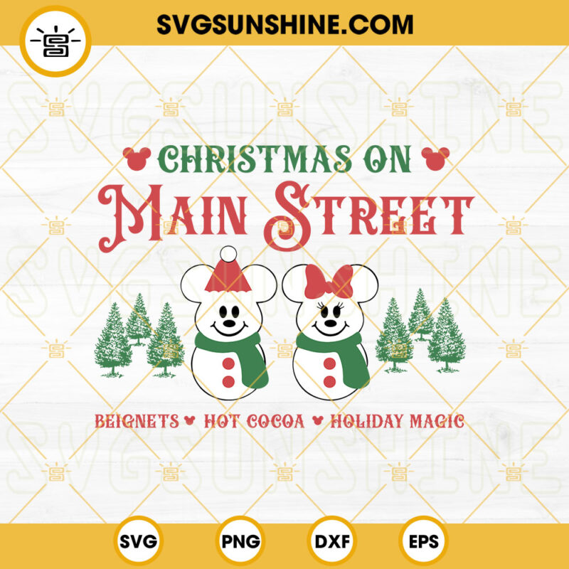 Christmas On Main Street Svg Mickey And Minnie Mouse Christmas Svg