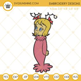 Cindy Lou Who Embroidery Design Files, Grinch Girl Embroidery Machine Files